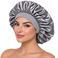 Gorro de Satén plateado para Dormir y Proteger el Cabello
