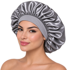Gorro de Satén plateado para Dormir y Proteger el Cabello