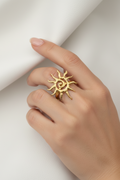 Anillo Sunflare Dorado Maximalista