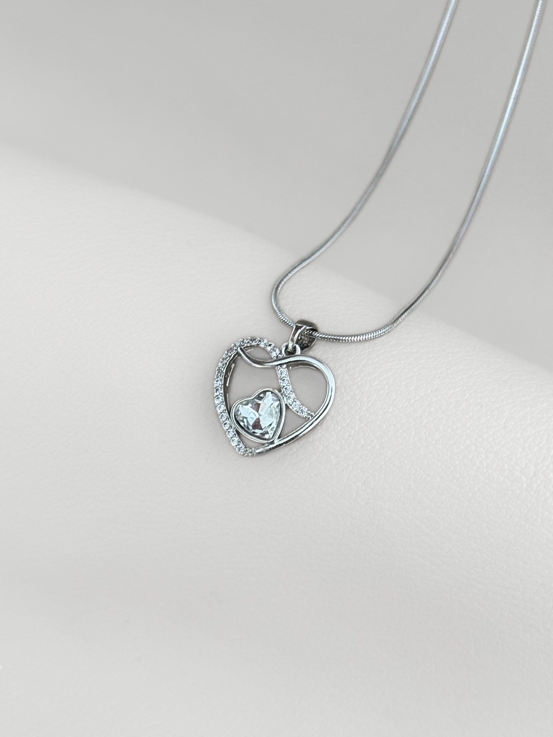 Collar Corazón Doble Destello