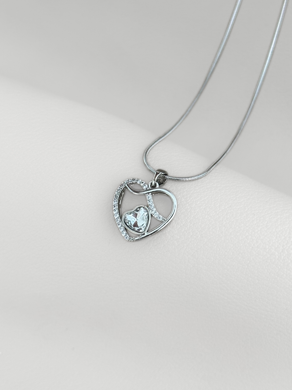 Collar Corazón Doble Destello