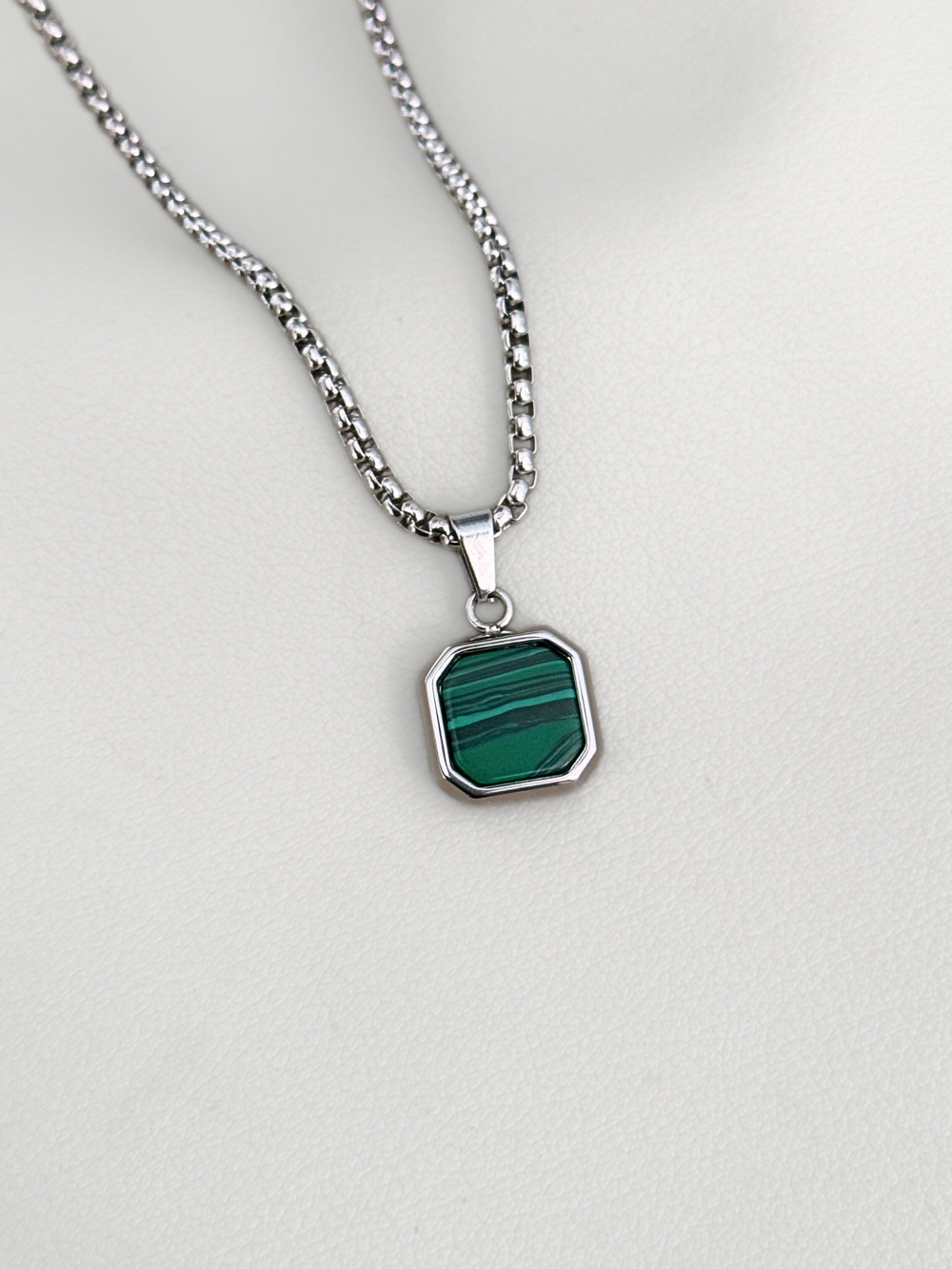 Collar “Square Stone Steel”