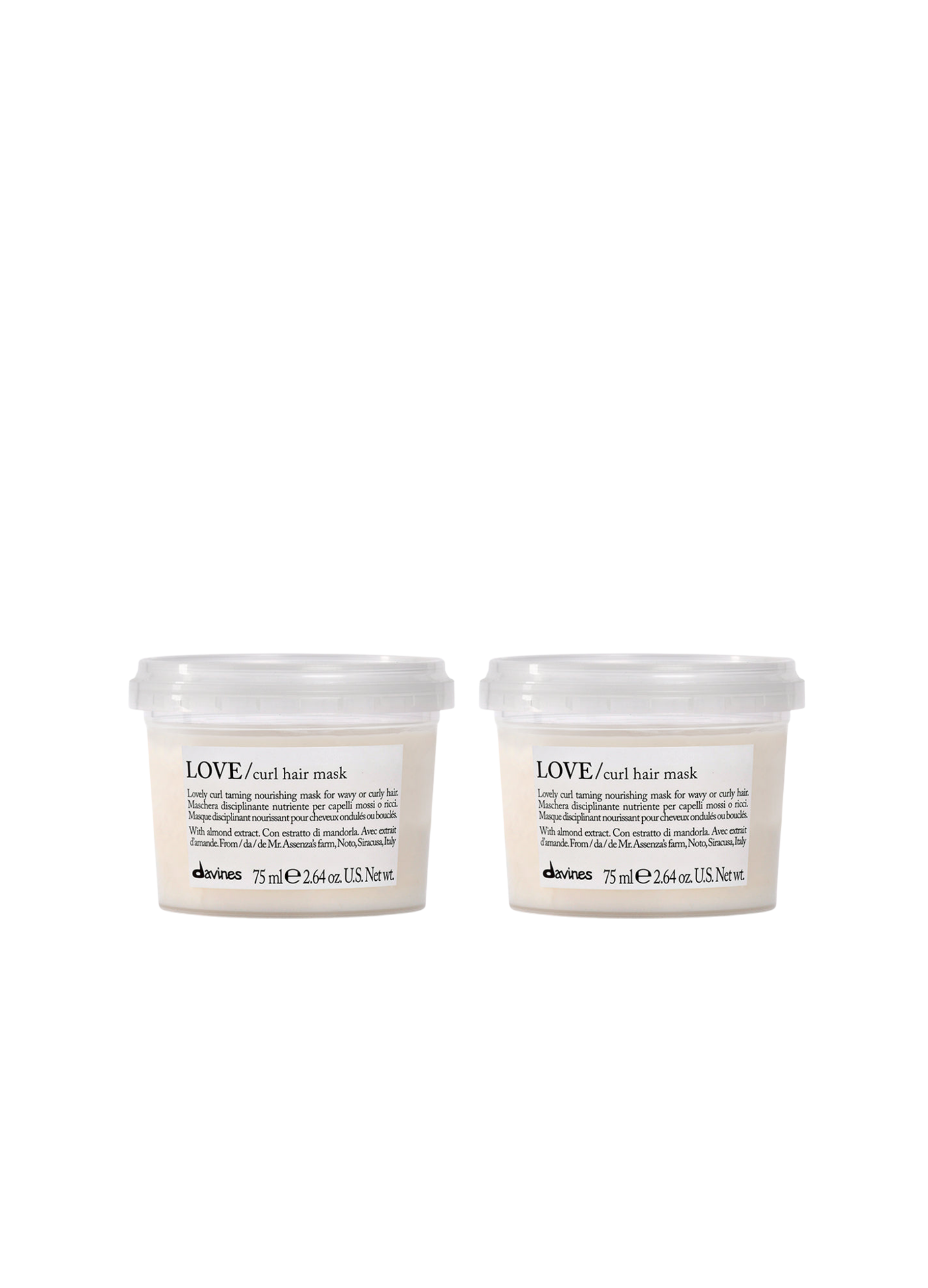 Mini Mascarilla x2 Love Curl Travel size para rizos y ondas 75ml Davines