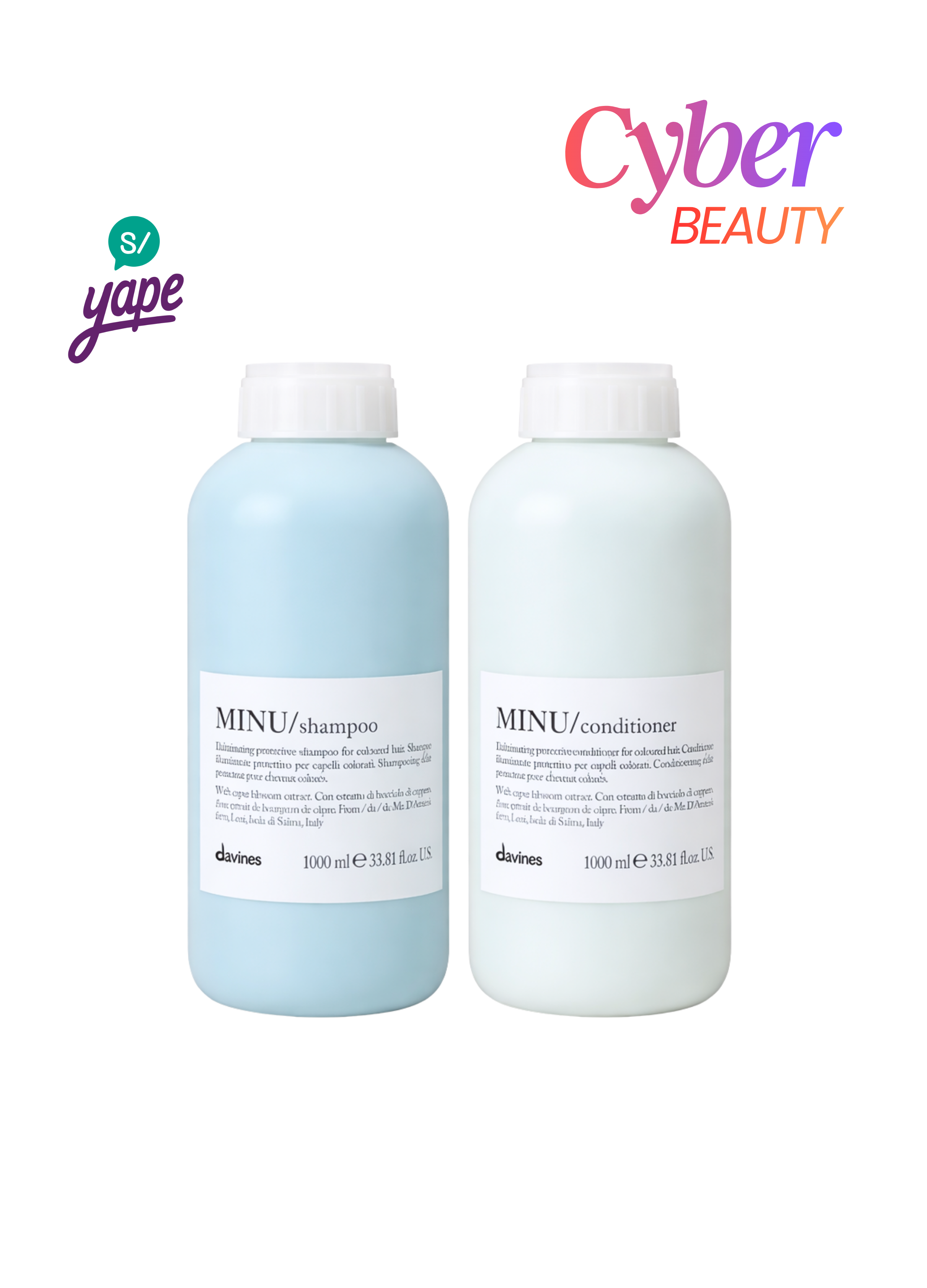 Minu Protección Color Shampoo y Acondicionador 1L | Davines