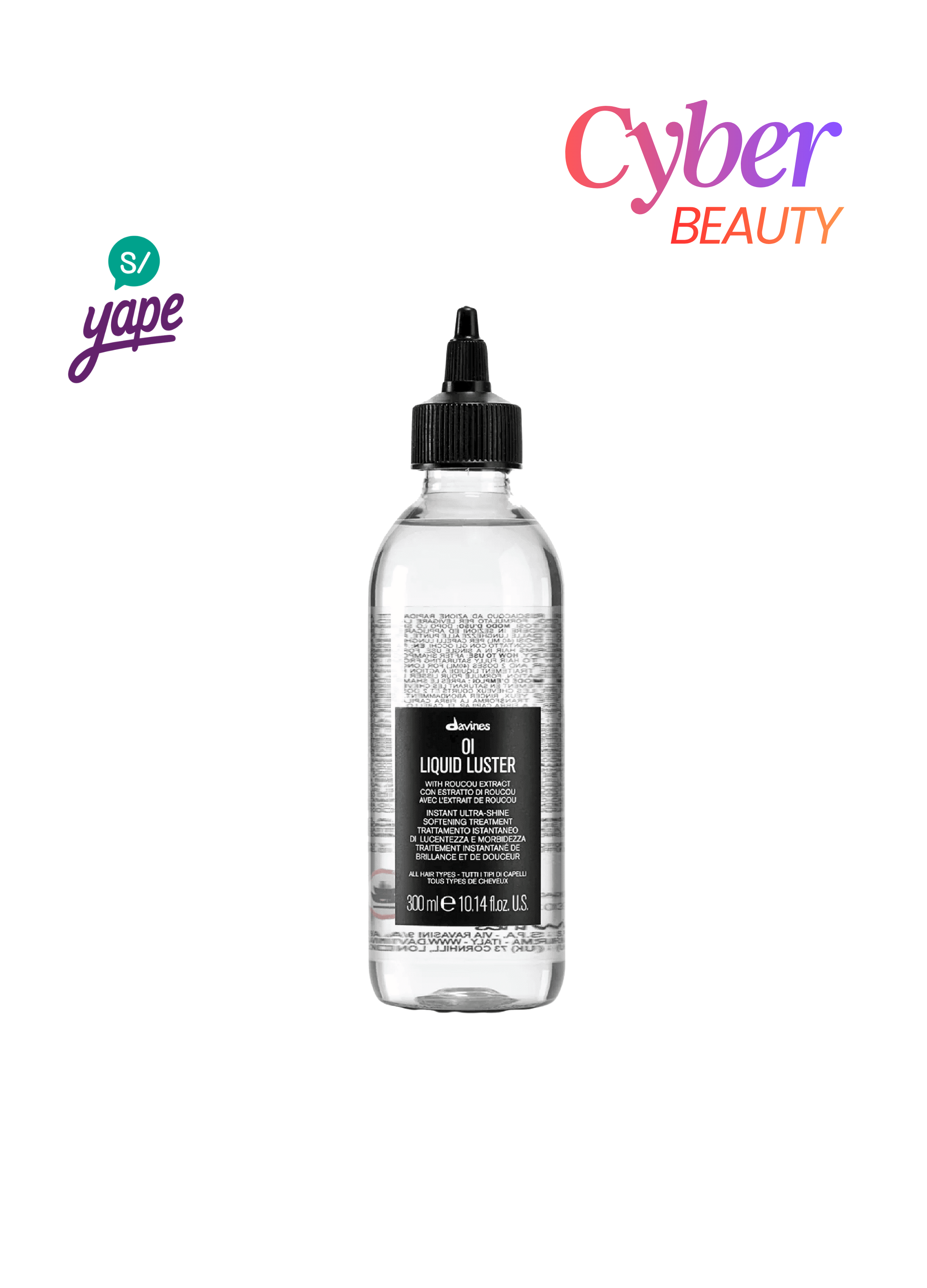 Oi Liquid Luster Tratamiento Instantáneo para un cabello brillante 300ml | Davines