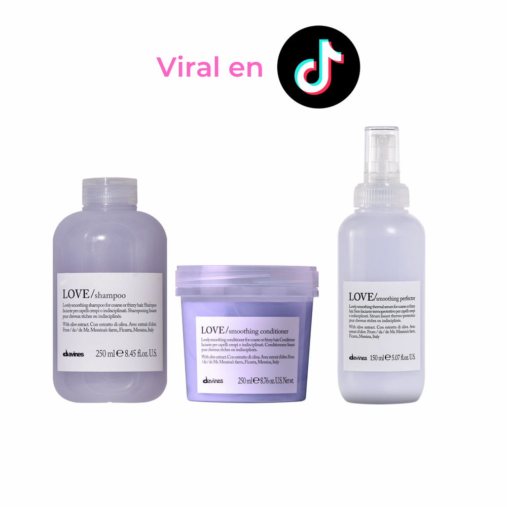 Pack Love Smoothing Anti frizz 250ml + Protector térmico 150ml  | Davines