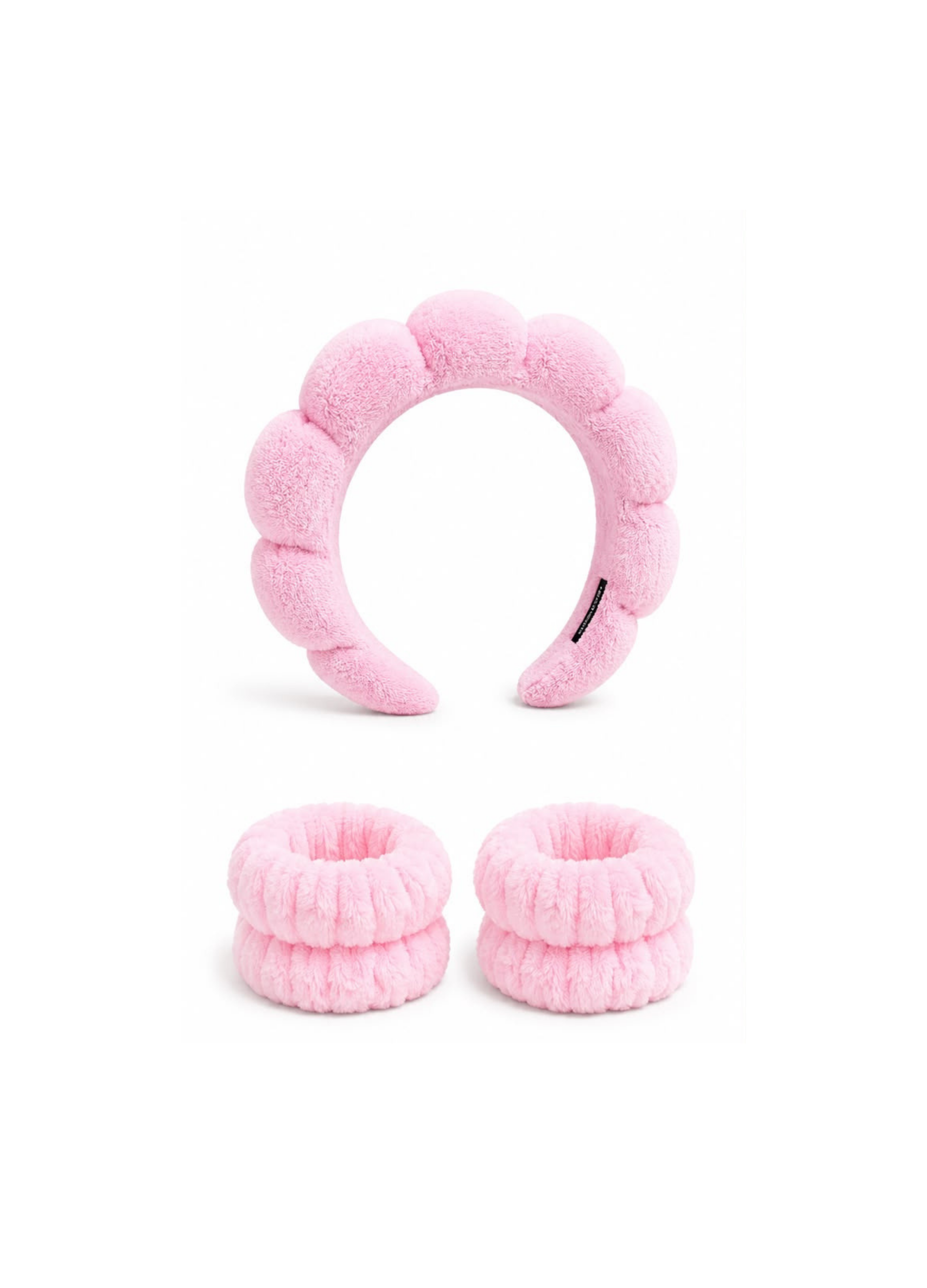 Set Spa Facial Celeste – Vincha Acolchada + Muñequeras Absorbentes para Rutina de Skincare