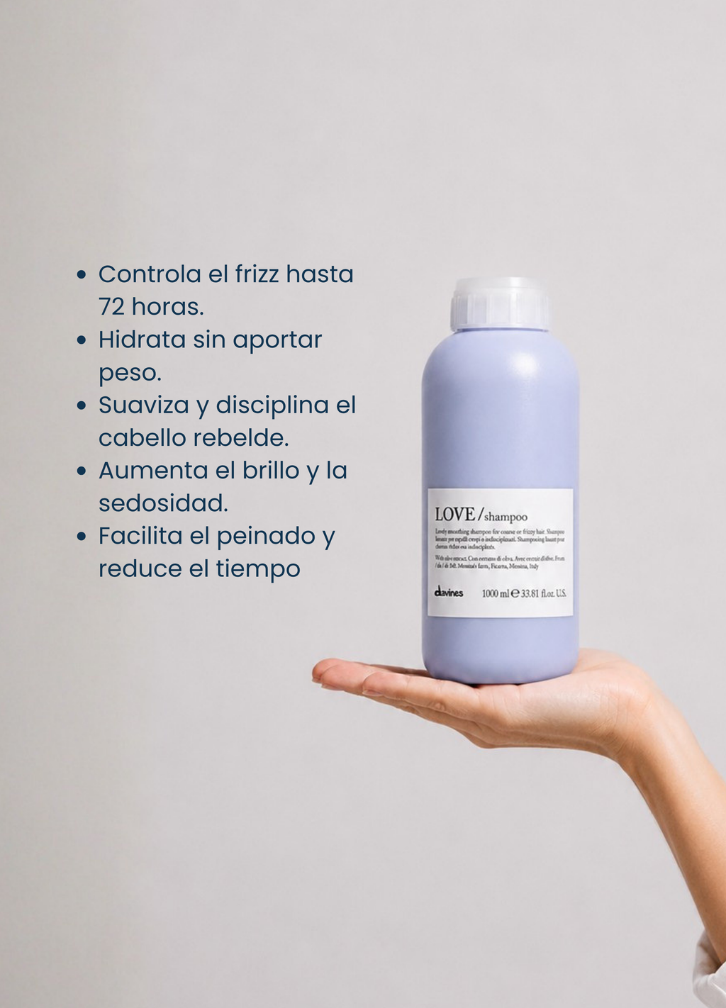 Davines Love Smoothing Shampoo 1L | Shampoo Antifrizz para Cabello Rebelde