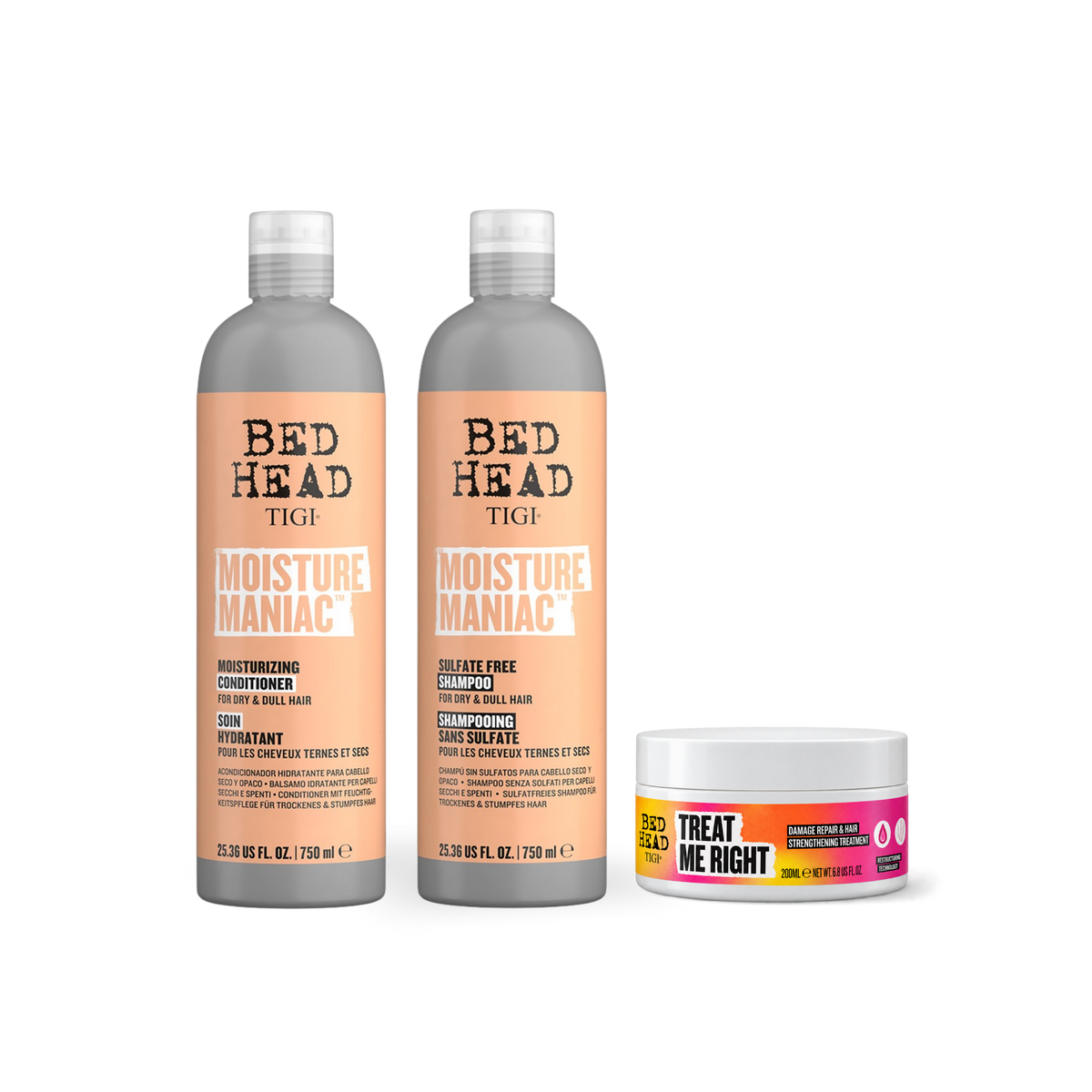 Pack Tigi Moisture Maniac + Treat Me Right Mascarilla 200 ml | Hidratación Intensa y Suavidad