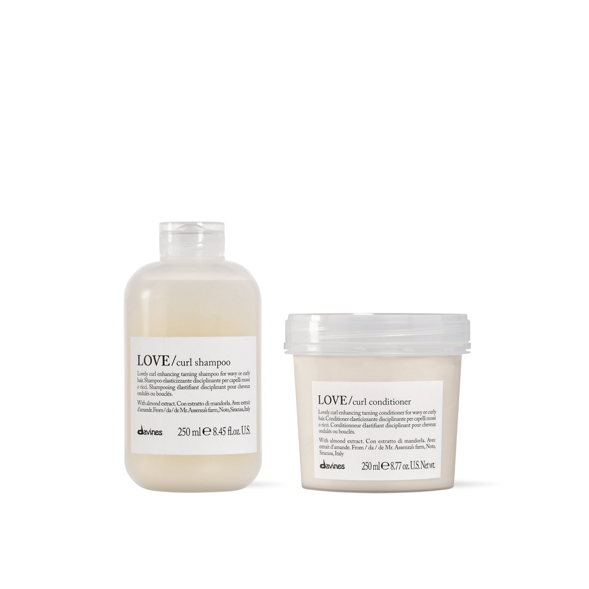 Pack Love Curl 250 ml | Shampoo + Acondicionador Davines para Cabello Rizado y Ondulado