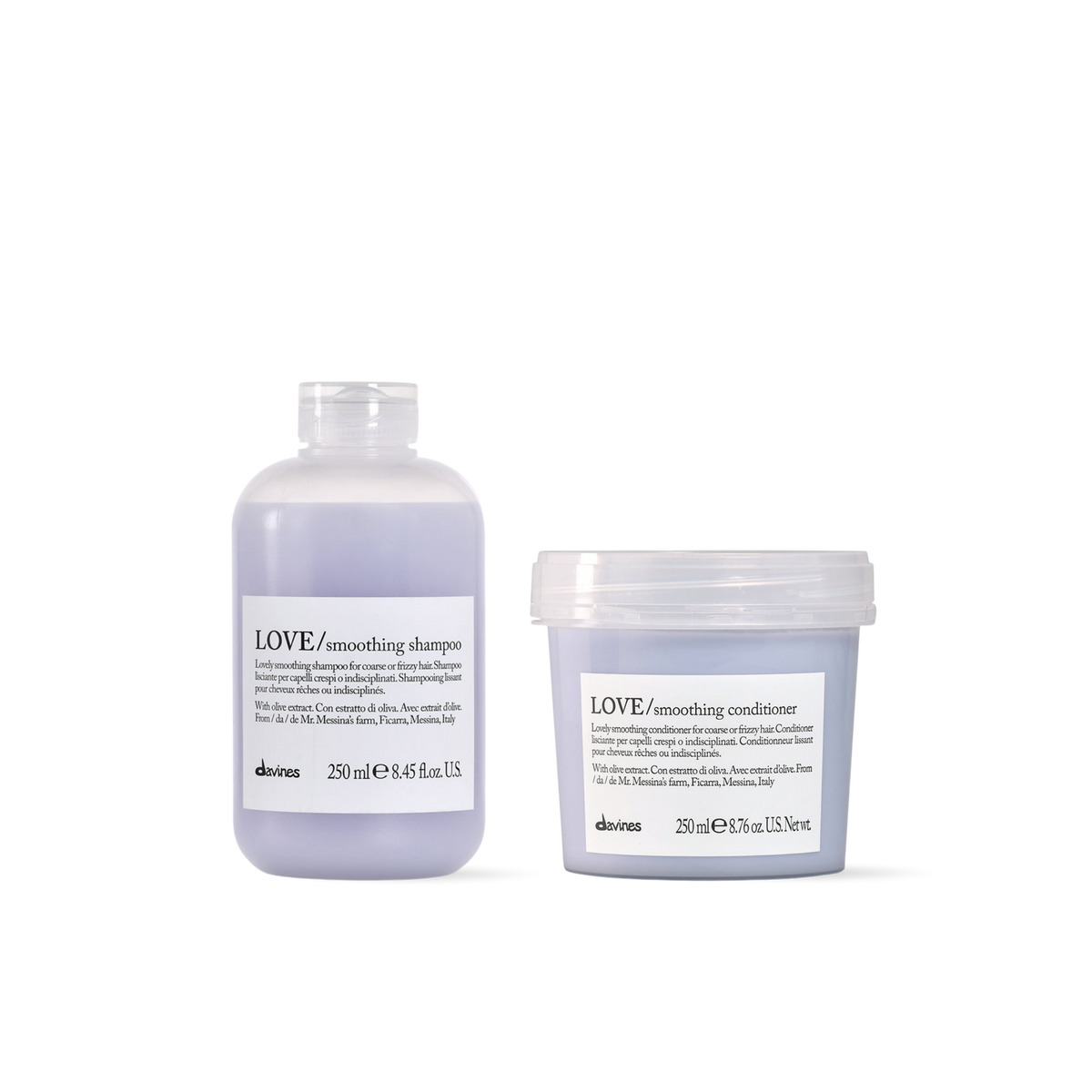 Pack Antifrizz Love Smoothing 250ml shampoo y acondicionador  Davines