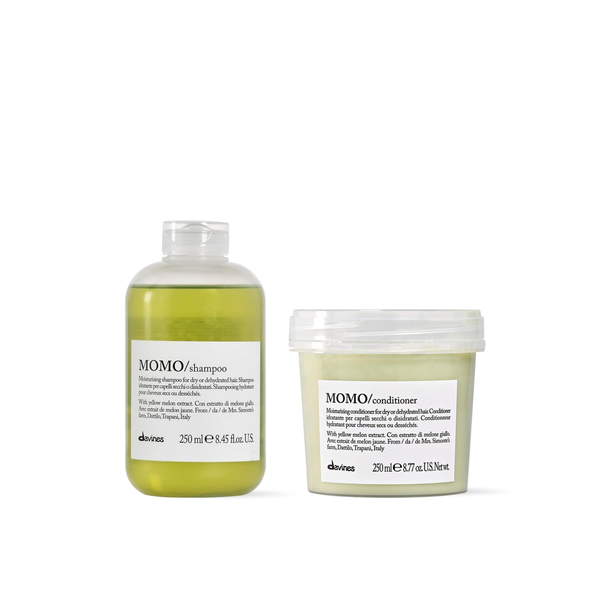 Pack Davines MOMO Shampoo + Acondicionador 250 ml | Hidratación para Cabello Seco