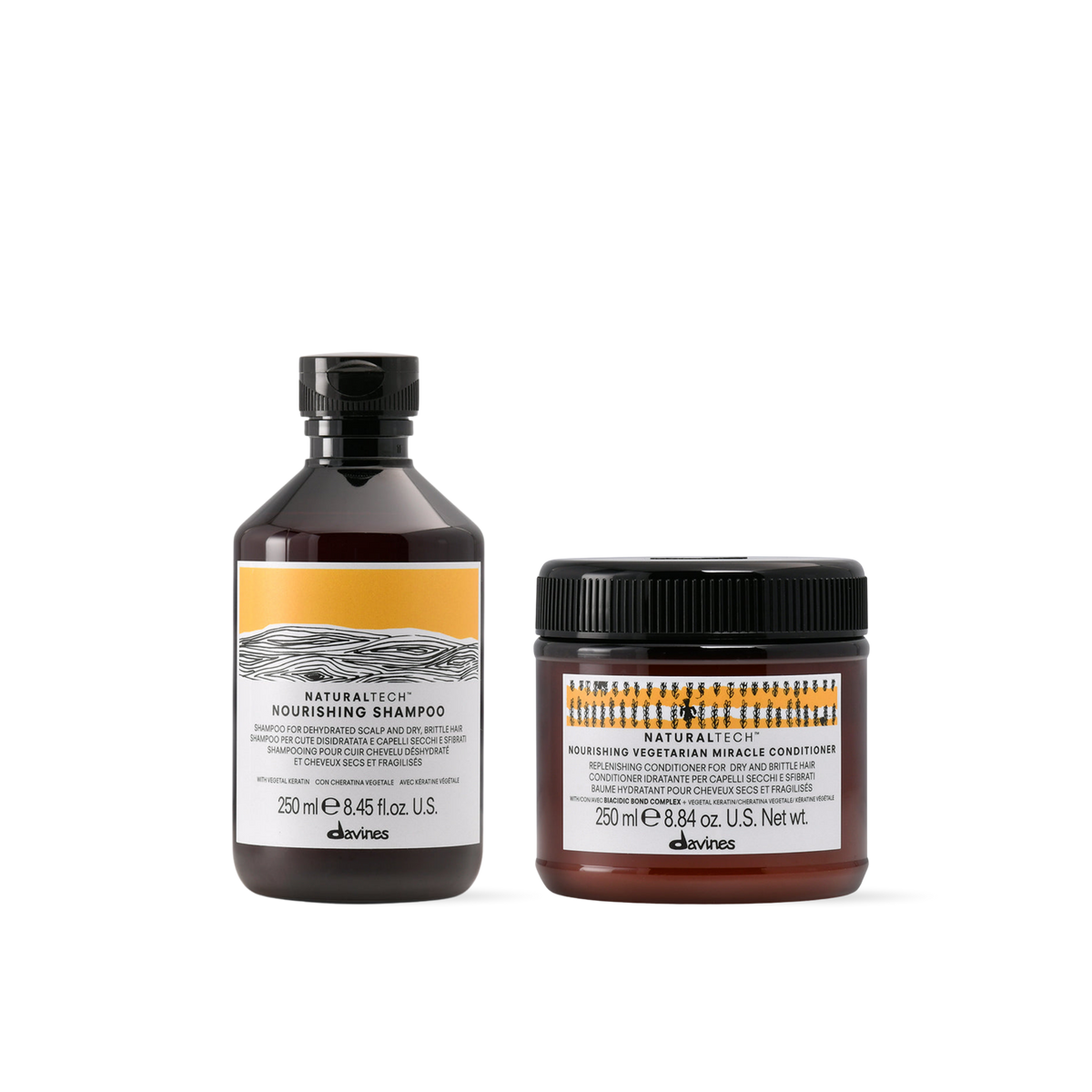 Pack Davines Nourishing Shampoo + Nourishing Vegetarian Miracle Conditioner 250 ml | Shampoo y Acondicionador Nutritivo
