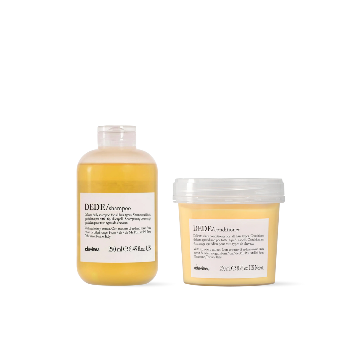 Davines DEDE Shampoo + Conditioner 250ml | Uso Diario Hidratación Ligera