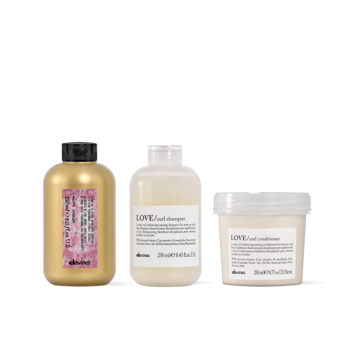 Pack Davines LOVE Curl Shampoo + Acondicionador 250 ml + More Inside Curl Building Serum 250 ml