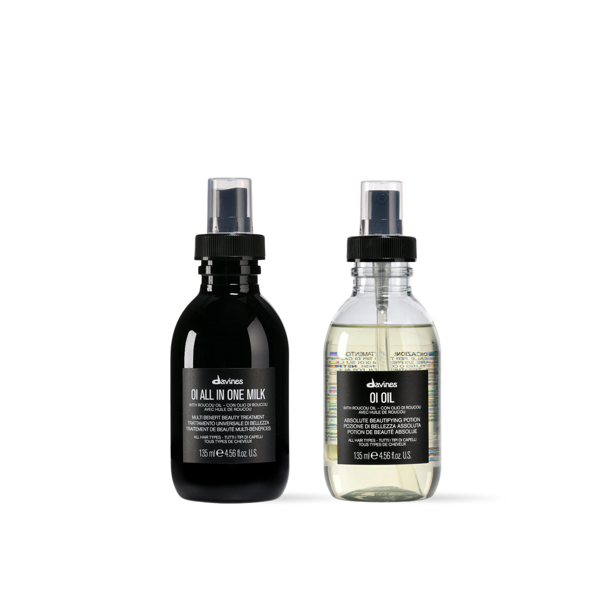 Pack Davines OI Oil 135 ml + OI All In One Milk 135 ml | Nutrición, Protección y Brillo