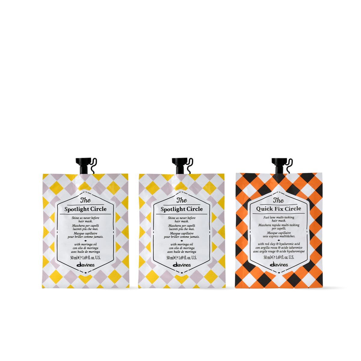 Pack Davines The Circle Chronicles | 2 Spotlight Circle + 1 Quick Fix Circle 50 ml