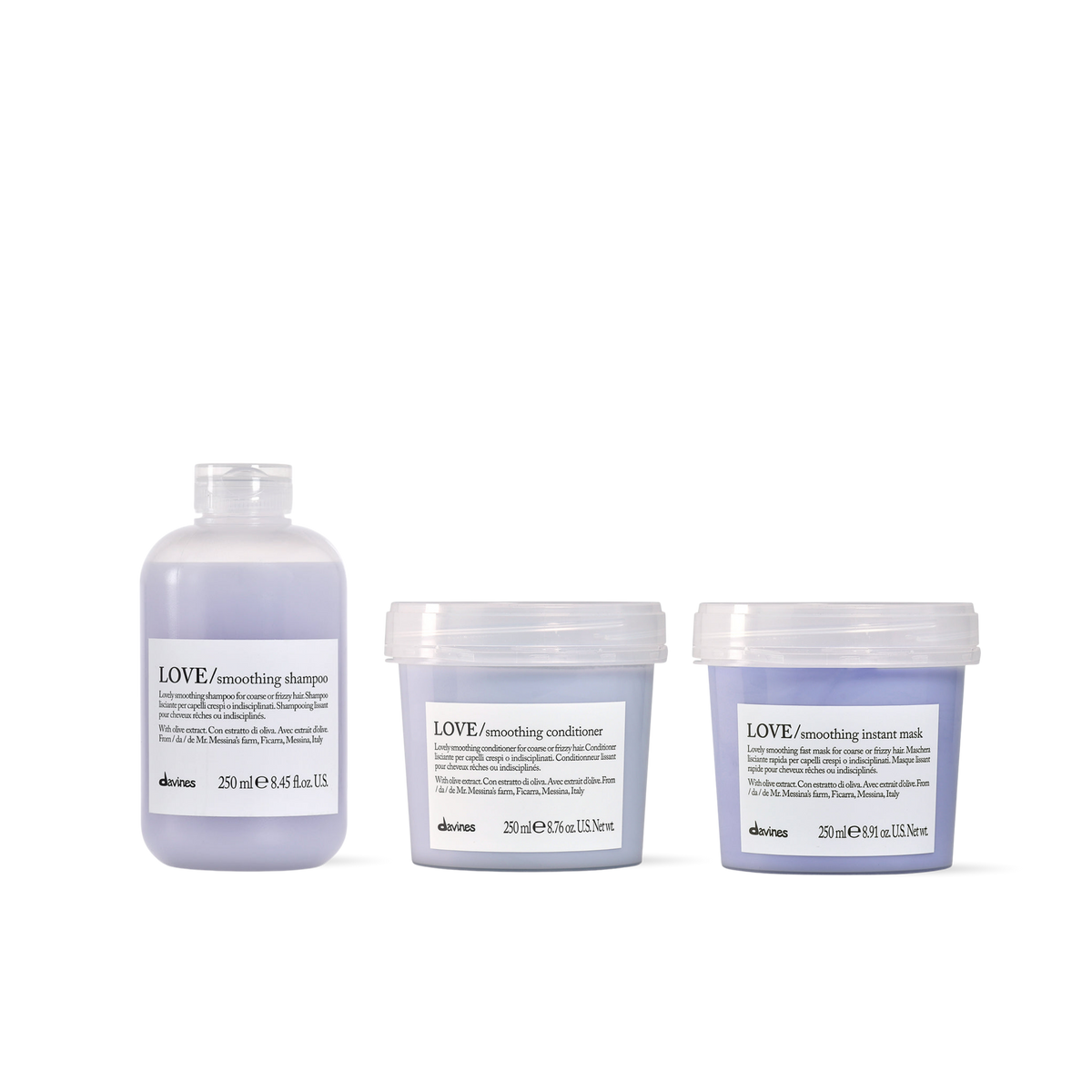 Pack Davines Love Smoothing 250 ml | Shampoo + Acondicionador + Mascarilla Antifrizz