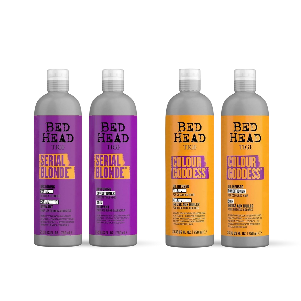 Pack Tigi Cuidado Color Serial blonde + Colour Goddess 750ml shampoo y acondicionador