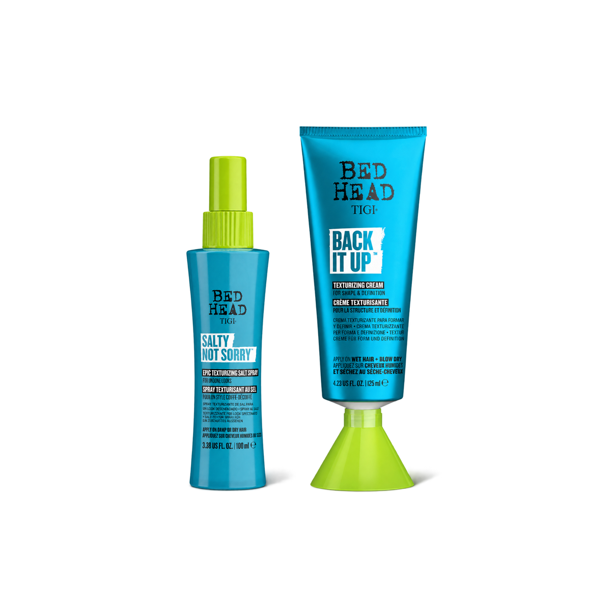 Pack Textura y ondas Salty Not Sorry 100 ml + Back It Up 125 ml Tigi Bed Head