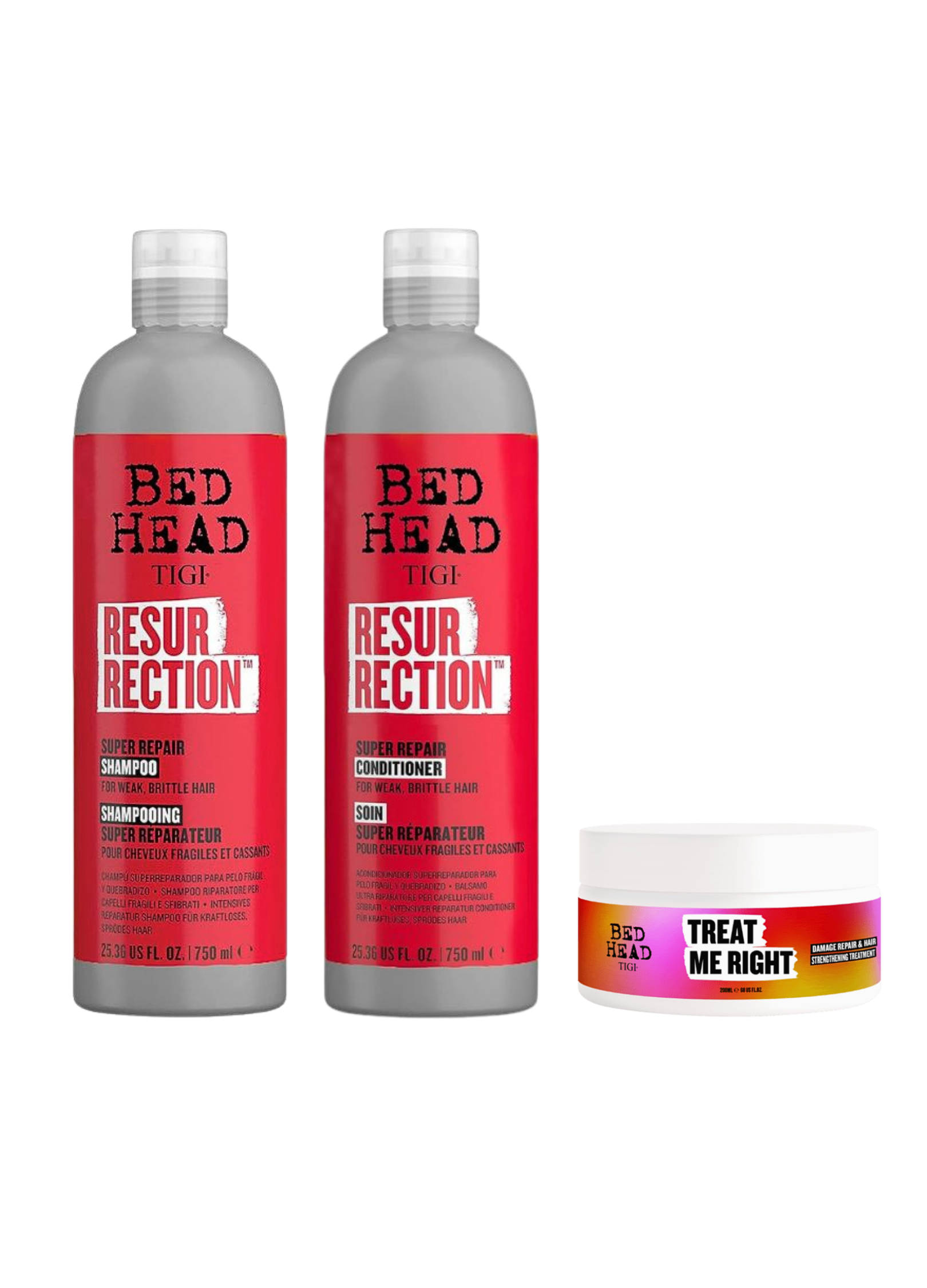 Pack Resurrection Shampoo y Acondicionador 750ml + Mascarilla Treat me Right | Tigi