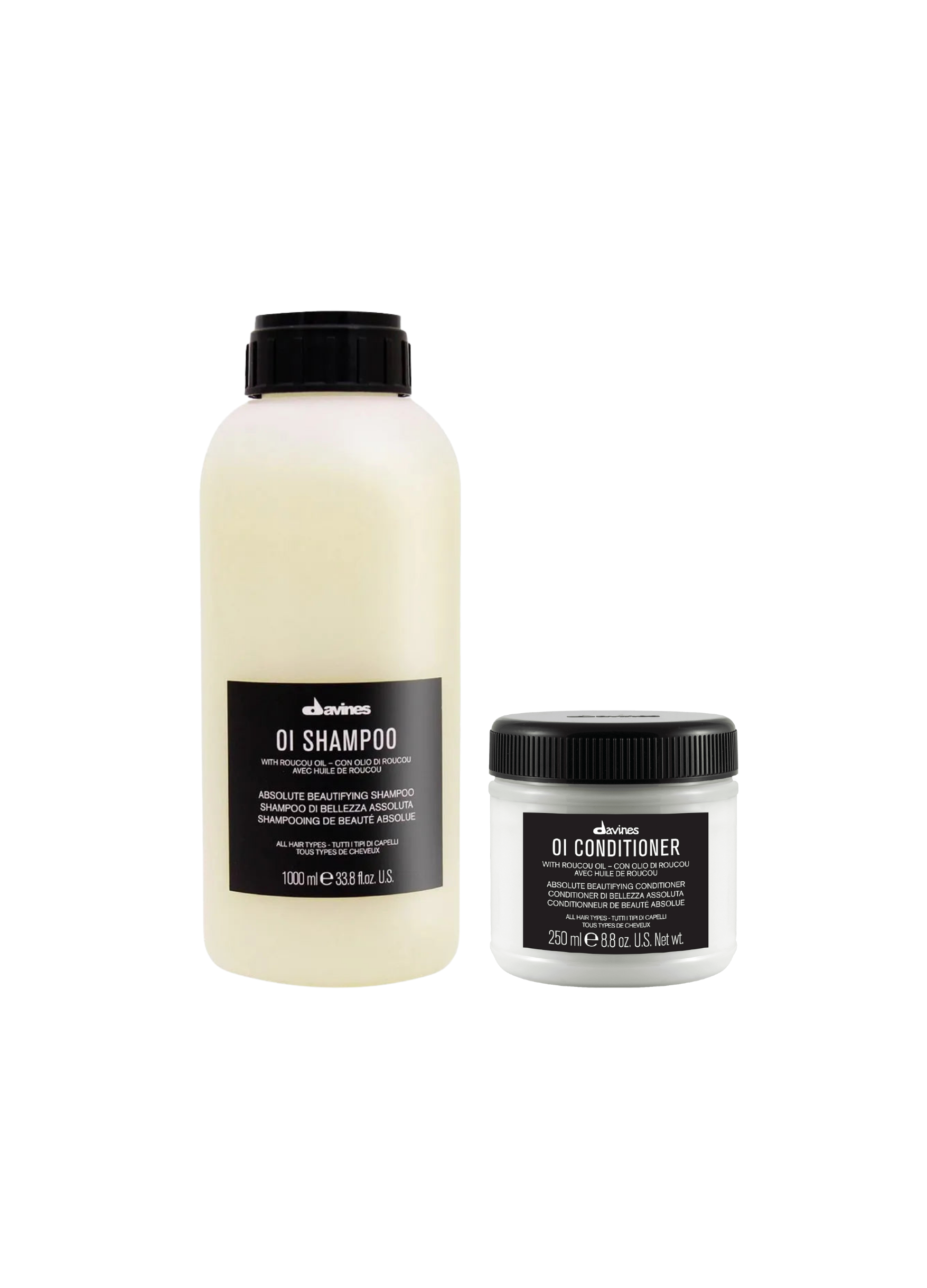 Pack Oi Davines Shampoo litro  y acondicionador 250ml