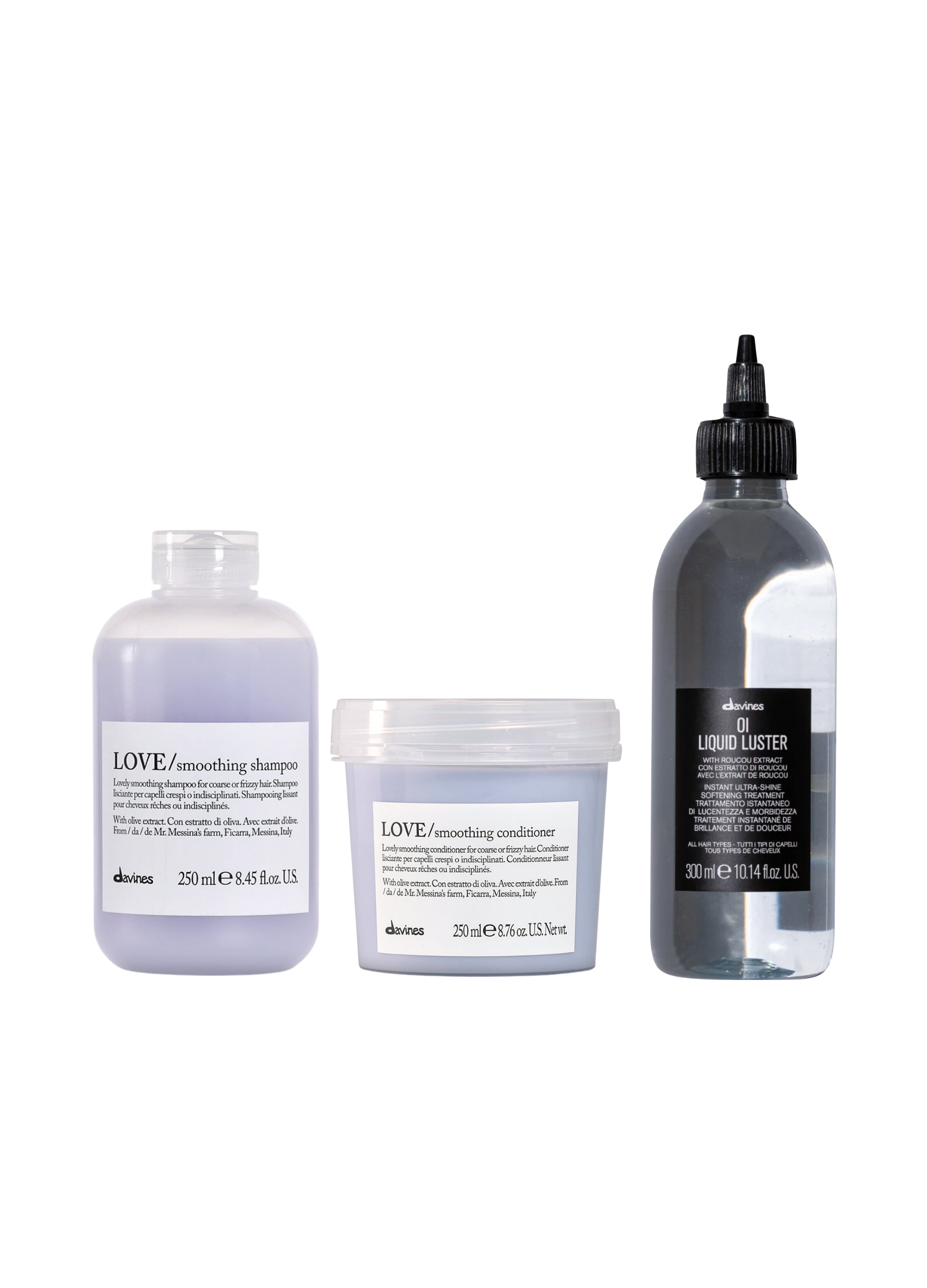 Pack Anti-frizz más tratamiento brillo Intenso Oi Liquid Davines