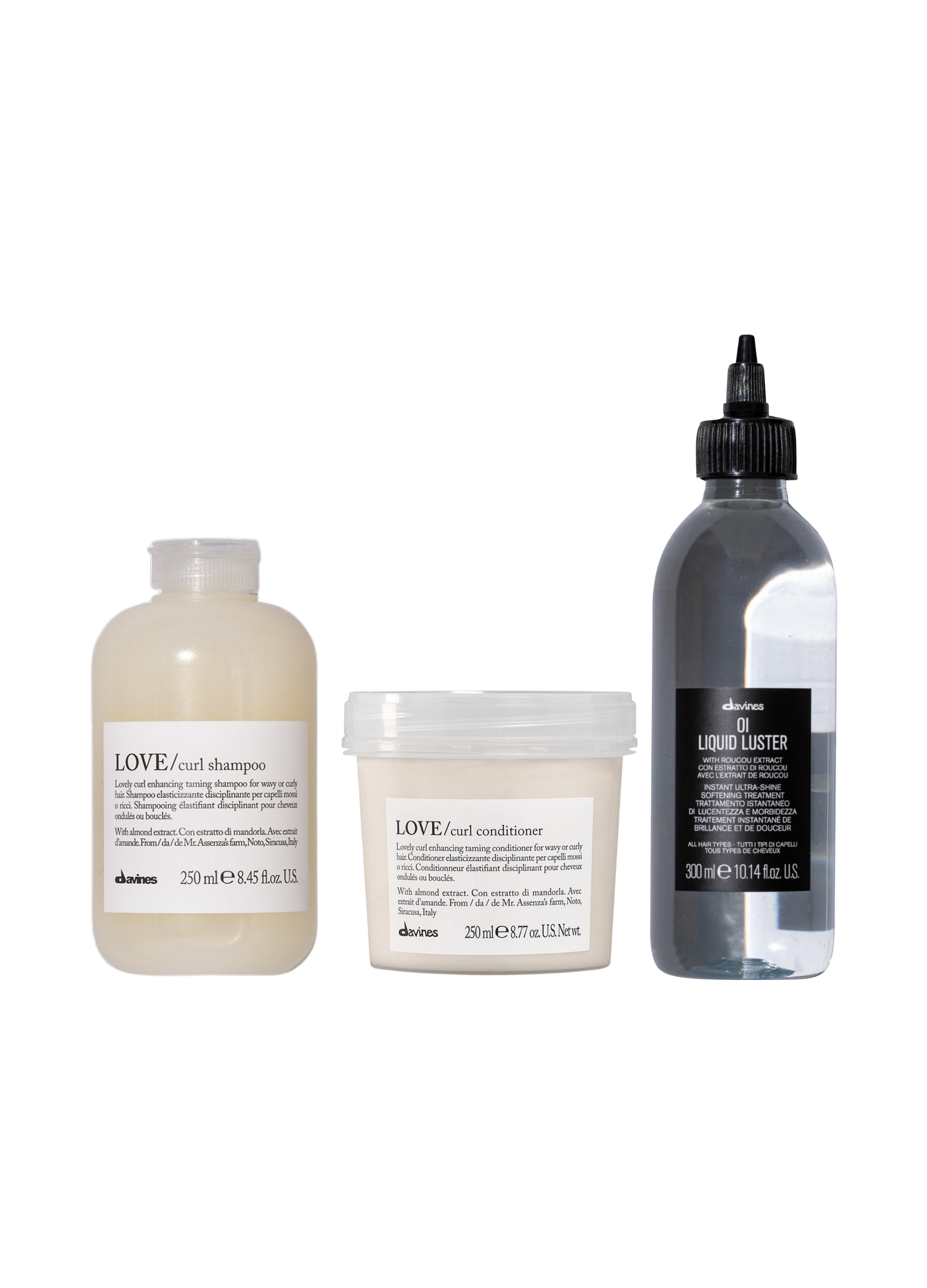 Pack Love Curl rizos y brillo intenso Oi Liquid Davines