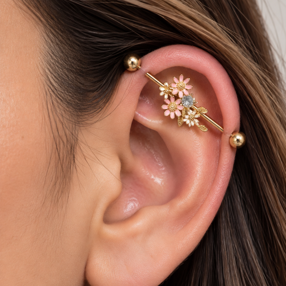 Piercing Industrial Floriane | Braja Joyería
