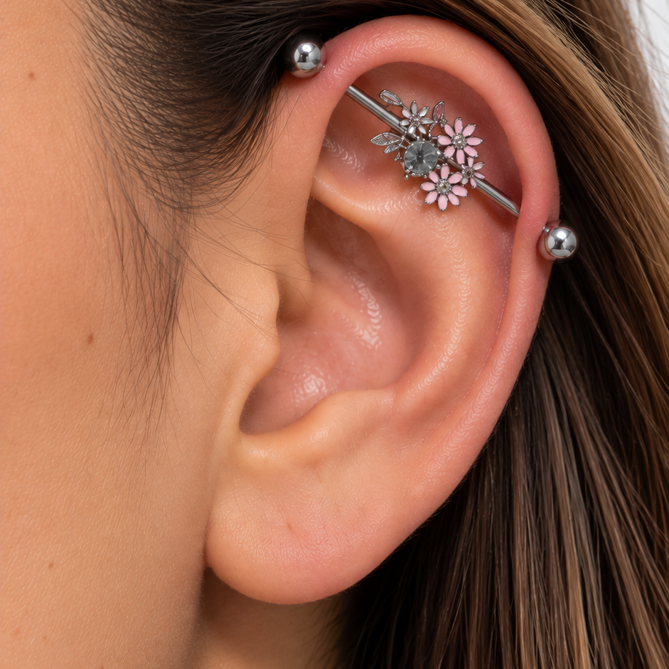Piercing Industrial Floriane | Braja Joyería