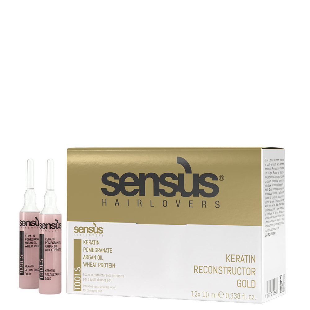 Tratamiento reestructurante con Keratina KERATIN RECONSTRUCTOR GOLD x12|sensus hair lovers🤍