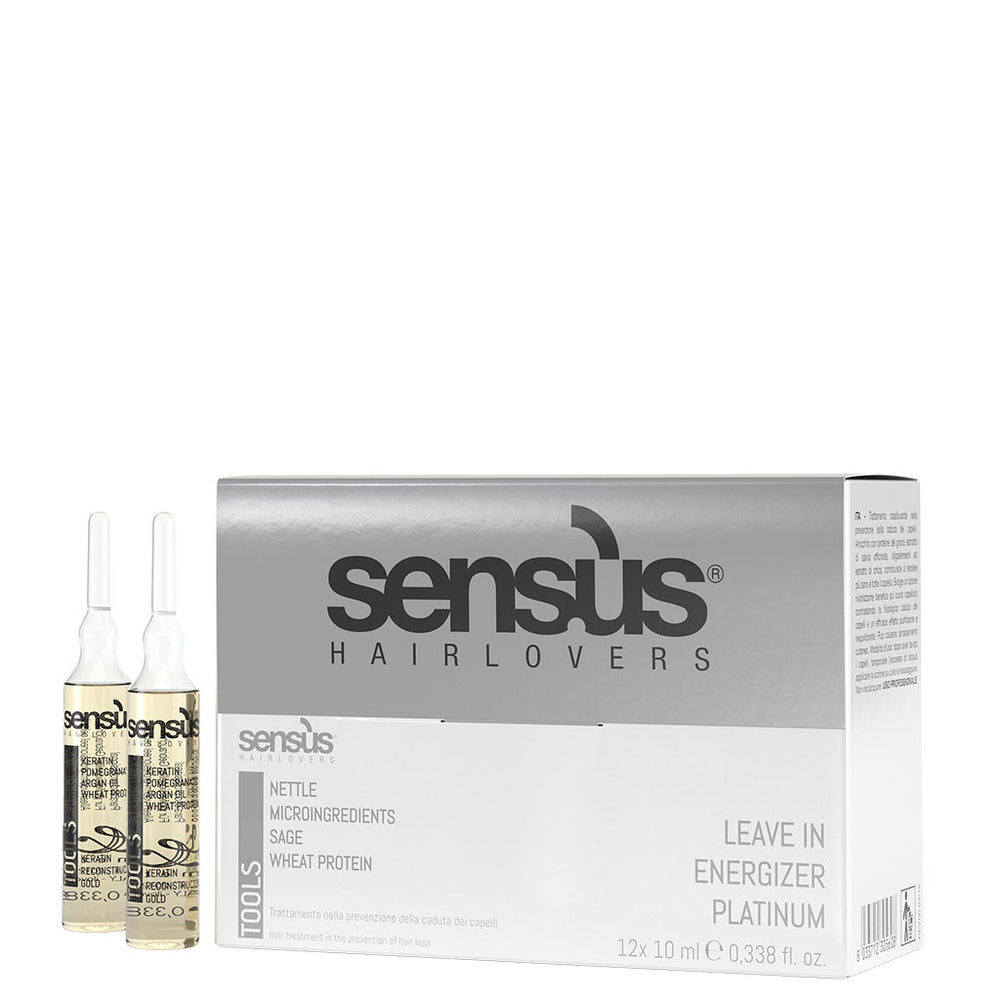 Tratamiento para caída de pelo Leave in Energizer platinum x12 unds | Sensus